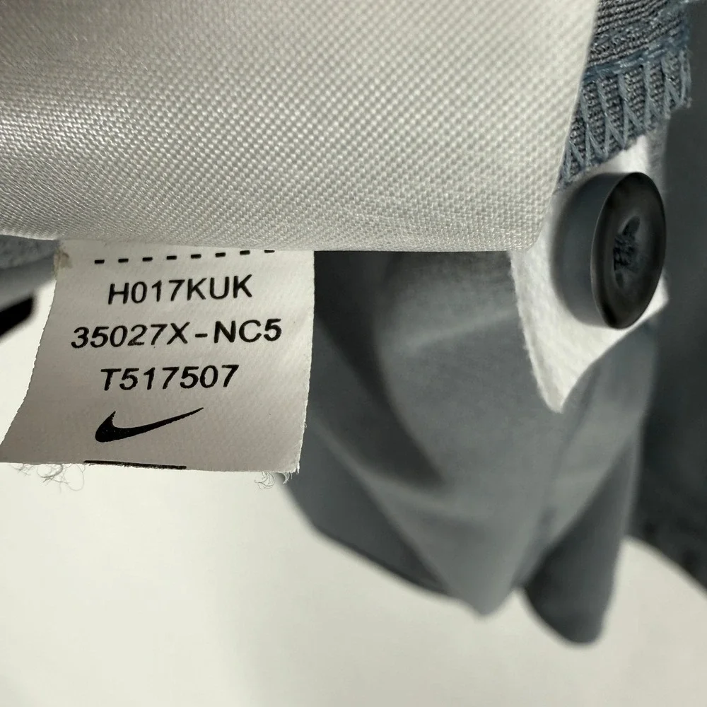 Nike Polo Shirt Mens 3XL‎ Grey Blue UNC Tar Heels Dri-FIT Colorblock Lightweight